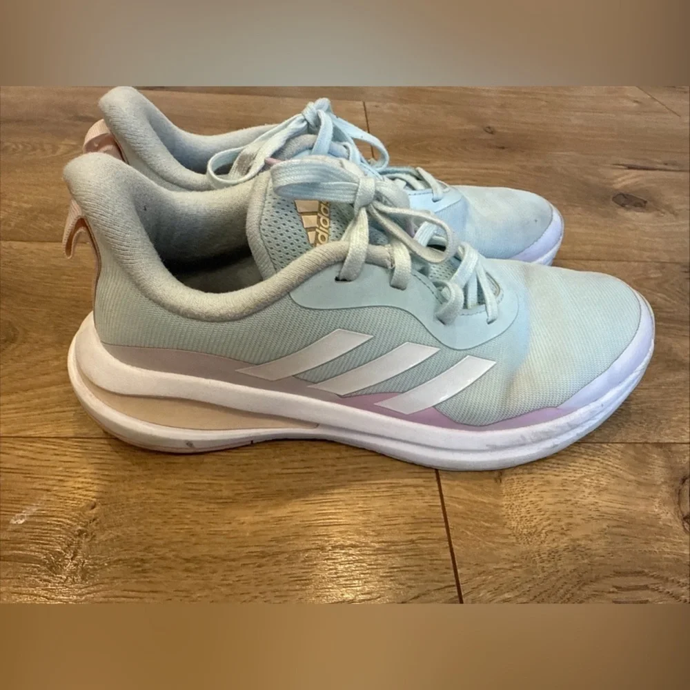 Adidas Fortarun Sports Girl's Shoes Size 6 White Multi-colored Pastels